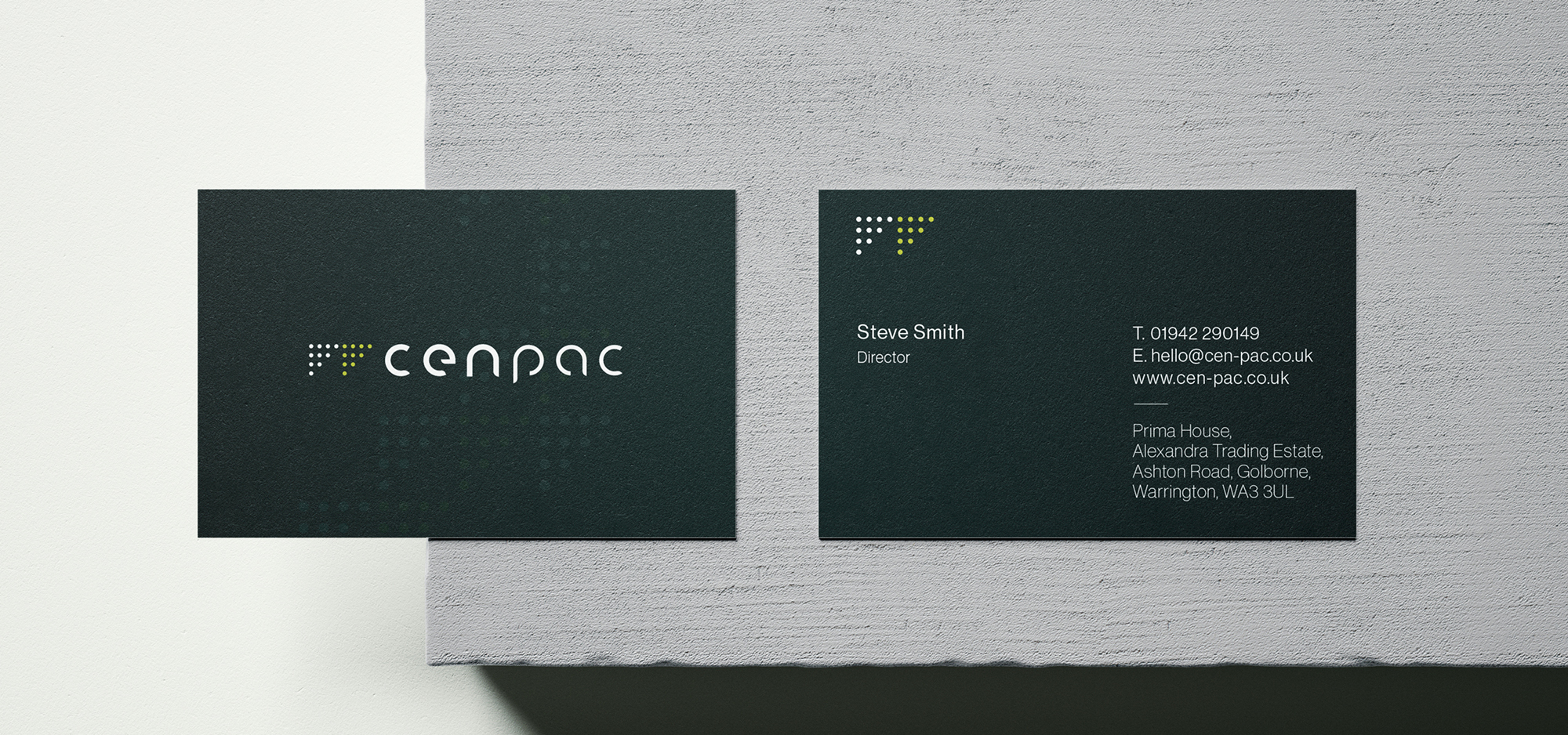 Cenpac print business card design