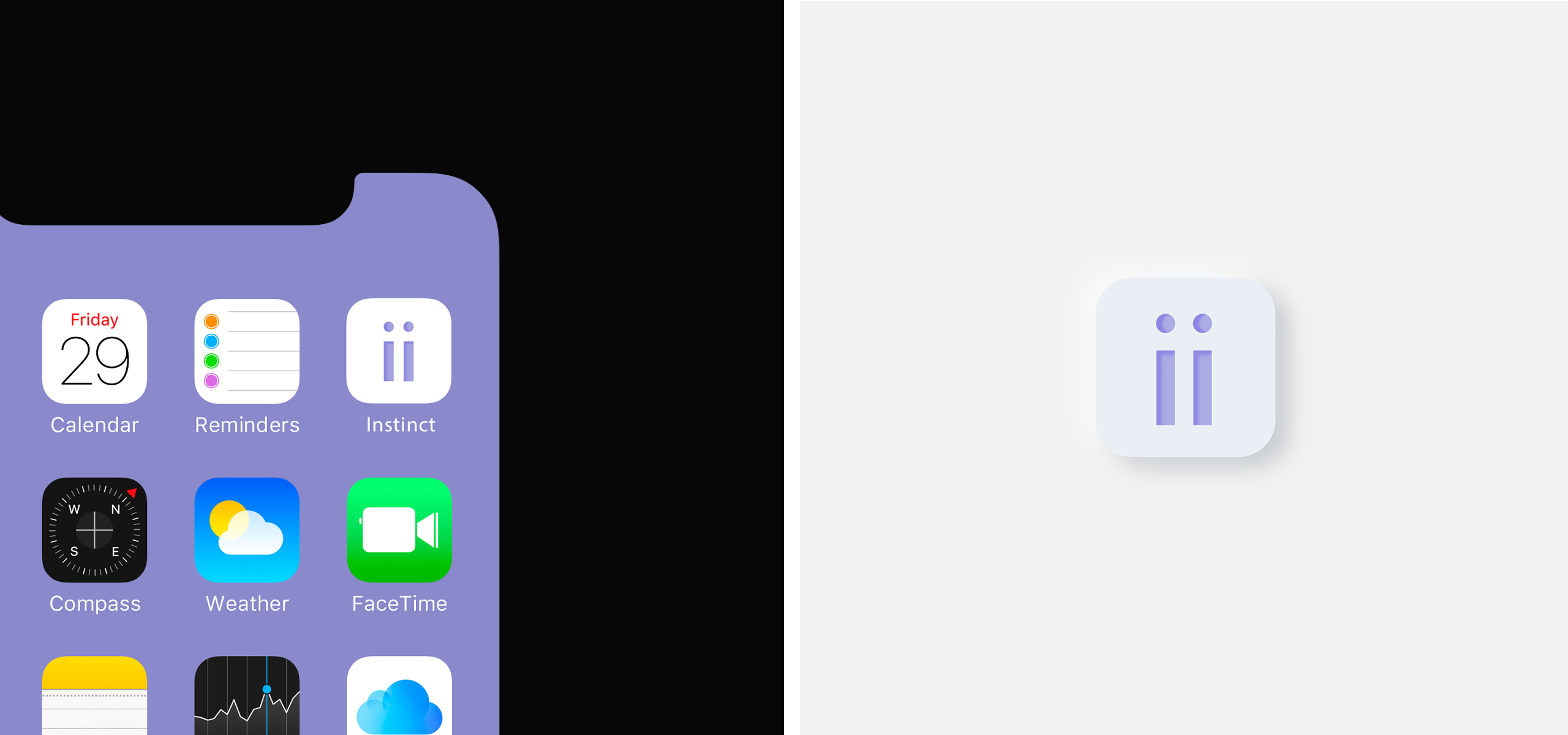 Pontoon Instinct app button design on iphone mockup